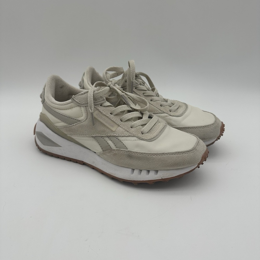 Reebok Forte Sneakers‎ Women's 7 Natural Tan Grey Breathable Comfy Lace-up